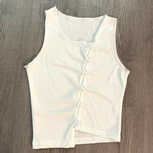 Button Up Crop Tank Top